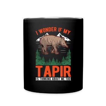 Tapir Geschenk Flachlandtapir Tapirdae Tapir - Tasse einfarbig - Schwarz - Vorne