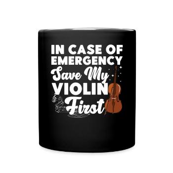 Violoniste en cas de - Mug uni - noir - Devant
