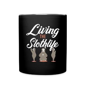 Faultier Liebhaber Faultier Geschenk - Tasse einfarbig - Schwarz - Vorne