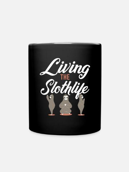 Faultier Liebhaber Faultier Geschenk - Tasse einfarbig - Schwarz