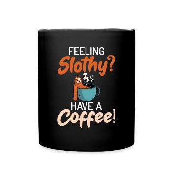 Faultier Liebhaber Faultier Geschenk - Tasse einfarbig - Schwarz - Vorne