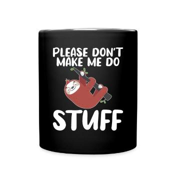Faultier Liebhaber Faultier Geschenk - Tasse einfarbig - Schwarz - Vorne