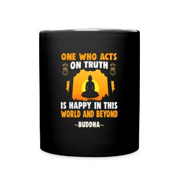 Buddhist Meditation Zen Buddha Buddhismus und Yoga - Tasse einfarbig - Schwarz - Vorne