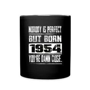 No one is perfect but born 1954 birthday - Full Colour Mug - black - Front