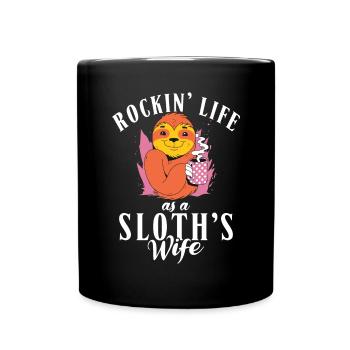 Faultier Liebhaber Faultier Geschenk - Tasse einfarbig - Schwarz - Vorne