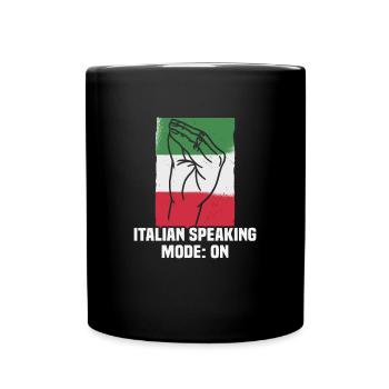 Italien Strandurlaub am Meer Design Strandmotiv - Tasse einfarbig - Schwarz - Vorne