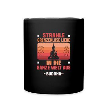 Méditation bouddhiste Bouddhisme Zen Bouddha Bouddhisme et Yoga - Mug uni - noir - Devant
