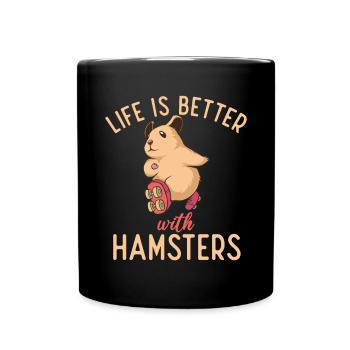 Hamster Liebhaber Hamster Geschenk - Tasse einfarbig - Schwarz - Vorne