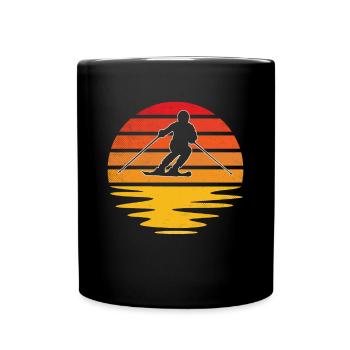 Ski Retro - Tasse einfarbig - Schwarz - Vorne