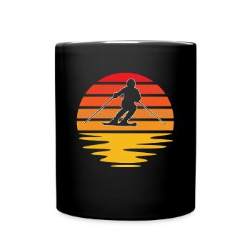 Ski rétro - Mug uni - noir - Devant