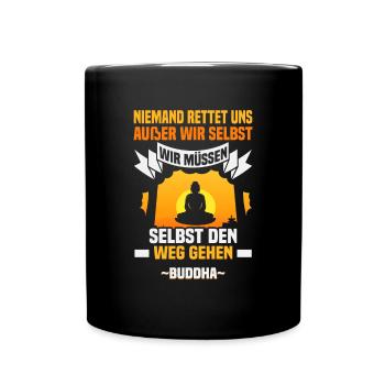 Buddhist Meditation Zen Buddha Buddhismus und Yoga - Tasse einfarbig - Schwarz - Vorne