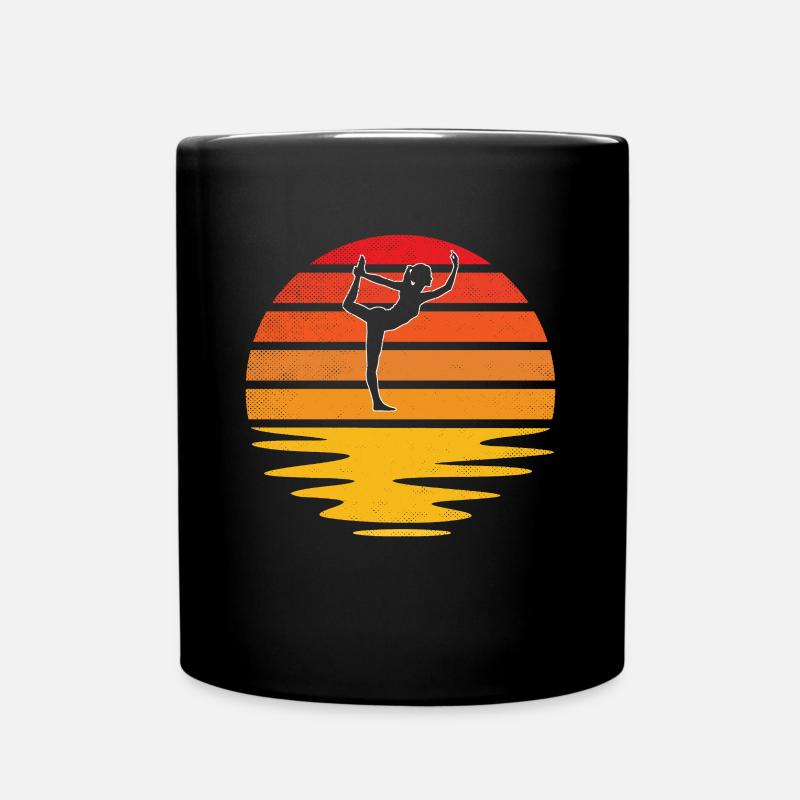 Yoga Retro - Tasse einfarbig - Schwarz