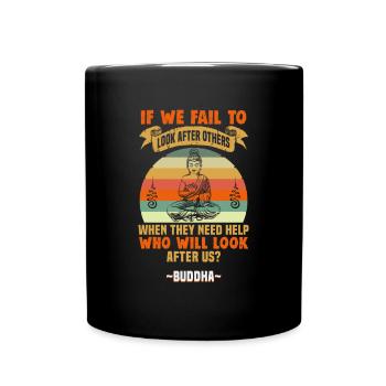 Buddhist Meditation Zen Buddha Buddhism and Yoga - Full Colour Mug - black - Front