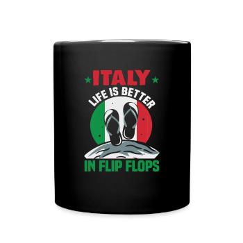 Italy beach holiday by the sea Design beach motif - Full Colour Mug - black - Front