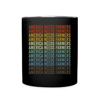 America needs farmers Farmer America - Full Colour Mug - black - Front