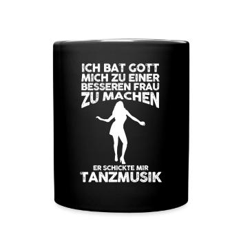 Tanzen Party Musik Tänzer - Tasse einfarbig - Schwarz - Vorne