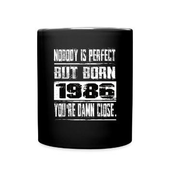 No one is perfect but born 1986 birthday - Full Colour Mug - black - Front