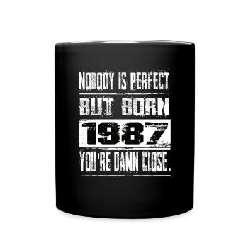 No one is perfect but born 1987 birthday - Full Colour Mug - black - Front