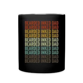Bearded Inked Dad Tattoos Beard Ink Artist Dad - Full Colour Mug - black - Front