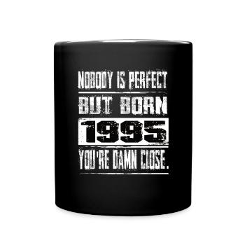 Personne n’est parfait mais né en 1995 - Mug uni - noir - Devant