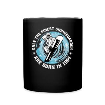 Snowboarder born 1964 birthday snowboarding - Full Colour Mug - black - Front