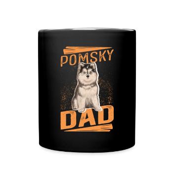 Pomsky Dad Dog Pomskies Dog Owner Gift - Full Colour Mug - black - Front