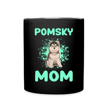 Pomsky Mom Dog Pomskies Dog Owner Gift - Full Colour Mug - black - Front