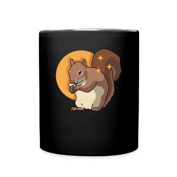 Cute Squirrel Grey Squirrel Gift - Full Colour Mug - black - Front