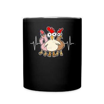Funny Chickens ECG Line Chicken Lovers Gift - Mug uni - noir - Devant