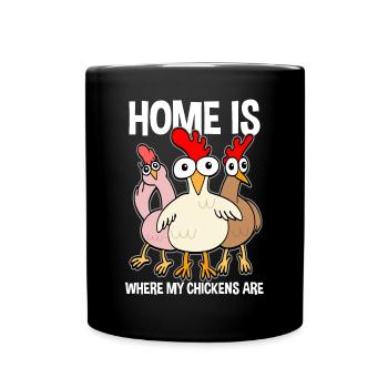 Drôles de poulets Amateurs de poulet disant cadeau - Mug uni - noir - Devant
