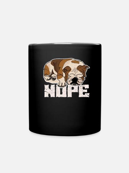 English Bulldog Englische Bulldogge Hund Geschenk - Enfärgad mugg - svart