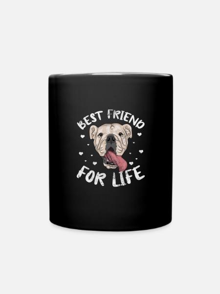 English Bulldog - Tasse einfarbig - Schwarz