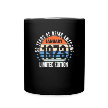 Januar 1973 - Tasse einfarbig - Schwarz - Vorne