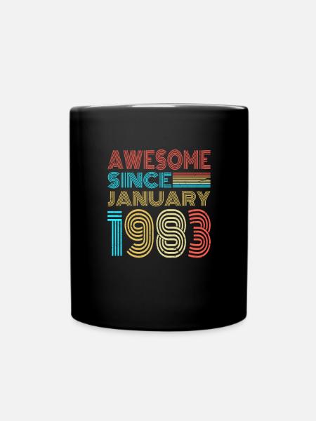 Januar 1983 - Tasse einfarbig - Schwarz