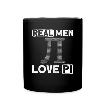 Echte Männer lieben Pi - Lehrer Mathe Pi - Tasse einfarbig - Schwarz - Vorne