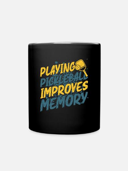 Pickleball Play Improves Memory Dink Player - Full Colour Mug - black