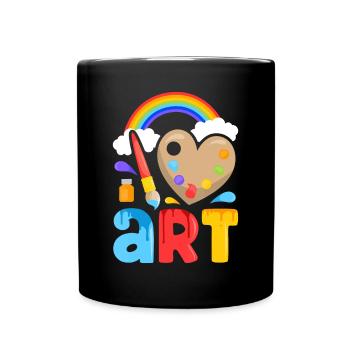 J’aime l’art artiste peintre Cadeaux de peinture colorés - Mug uni - noir - Devant