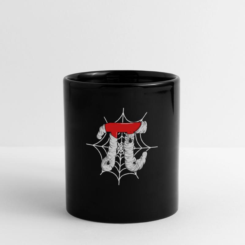Pi Spider Web - Funny Pi Math Halloween Full Colour Mug