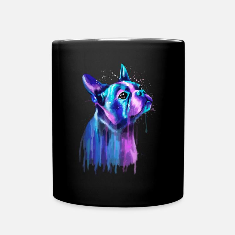 Coloré Boston Terrier Dog Art Aquarelle Paintin - Mug uni - noir