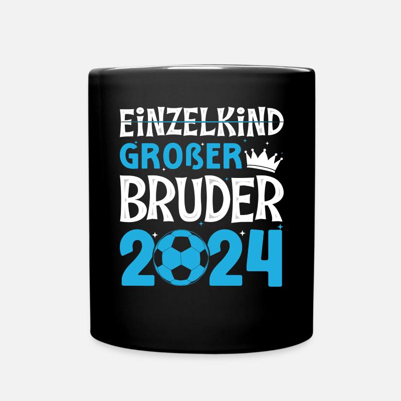 Jungen Ich werde Großer Bruder 2024 Geburt Spruch - Tasse einfarbig - Schwarz