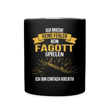 Fagott Fagottspieler Fagottist - Tasse einfarbig - Schwarz - Vorne