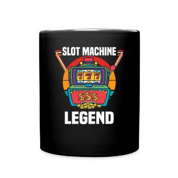 Kasino Glücksspiel Spielautomat Kartenspiel - Tasse einfarbig - Schwarz - Vorne
