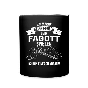Fagott Fagottspieler Fagottist - Tasse einfarbig - Schwarz - Vorne