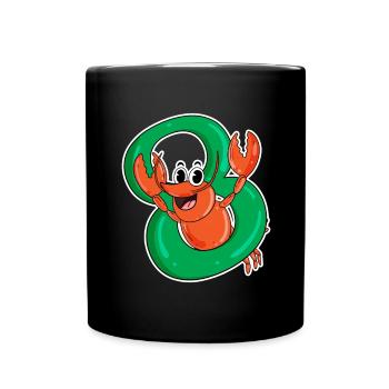 8 Jahre alt - 8. Geburtstag mit Tier Motiv - Tasse einfarbig - Schwarz - Vorne