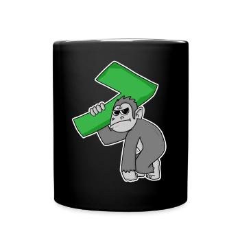 7 Jahre alt - 7. Geburtstag - Tasse einfarbig - Schwarz - Vorne