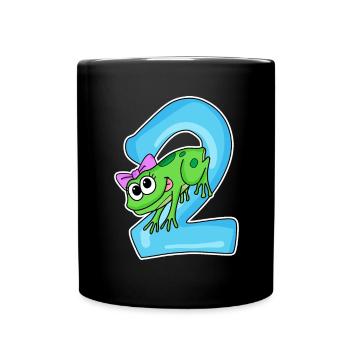 2 years old - 2nd birthday with animal motif - Full Colour Mug - black - Front