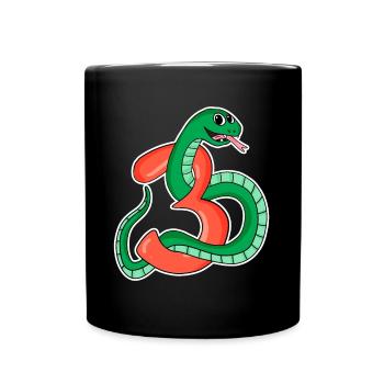 3 Jahre alt - 3. Geburtstag mit Tier Motiv - Tasse einfarbig - Schwarz - Vorne