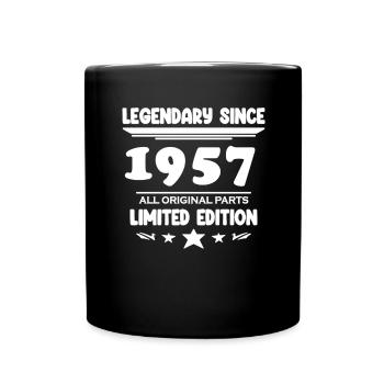 1957 - Jahrgang 1957 - Baujahr 1957 Spruch - Tasse einfarbig - Schwarz - Vorne