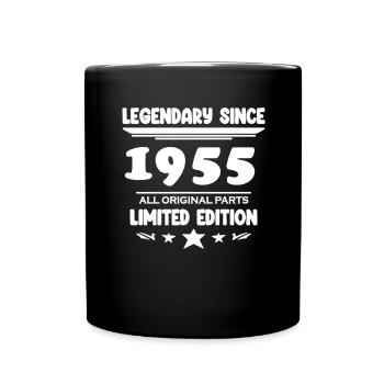1955 - Né 1955 - Année de construction 1955 Spruch - Mug uni - noir - Devant