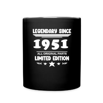 1951 - Jahrgang 1951 - Baujahr 1951 Spruch - Tasse einfarbig - Schwarz - Vorne